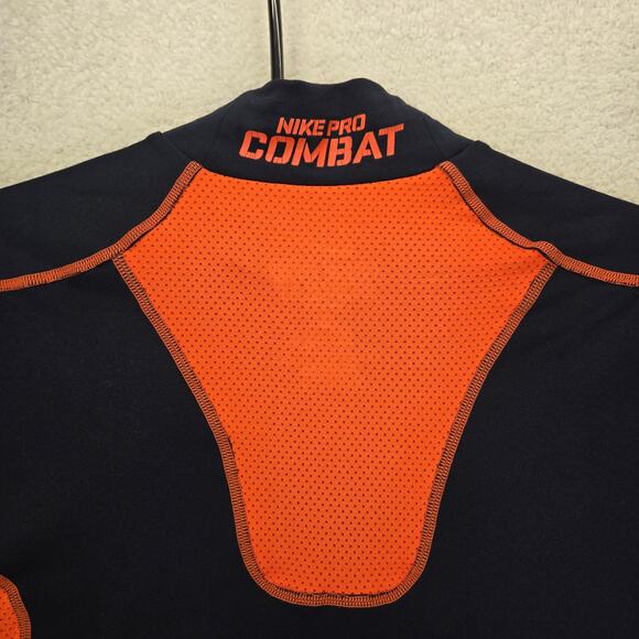 Nike Pro Combat Shirt Mens M Dri-Fit Orange Blue University Of Illinois Illini - Picture 10 of 13